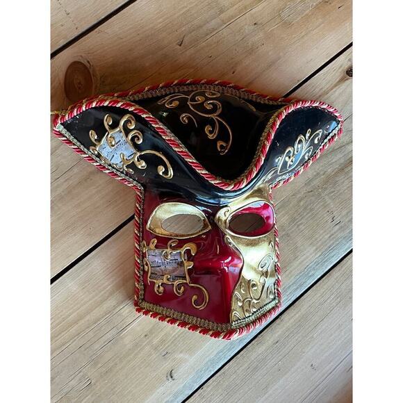 Maschera Del Galeone Original Hand Painted Mask. Stamped. Pirate? Music.No strap - Picture 2 of 10